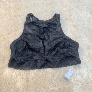 AERIE | NWT Black Lace Halter Bra L